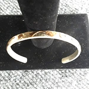 Artist made silver with copper inlaid bracelet